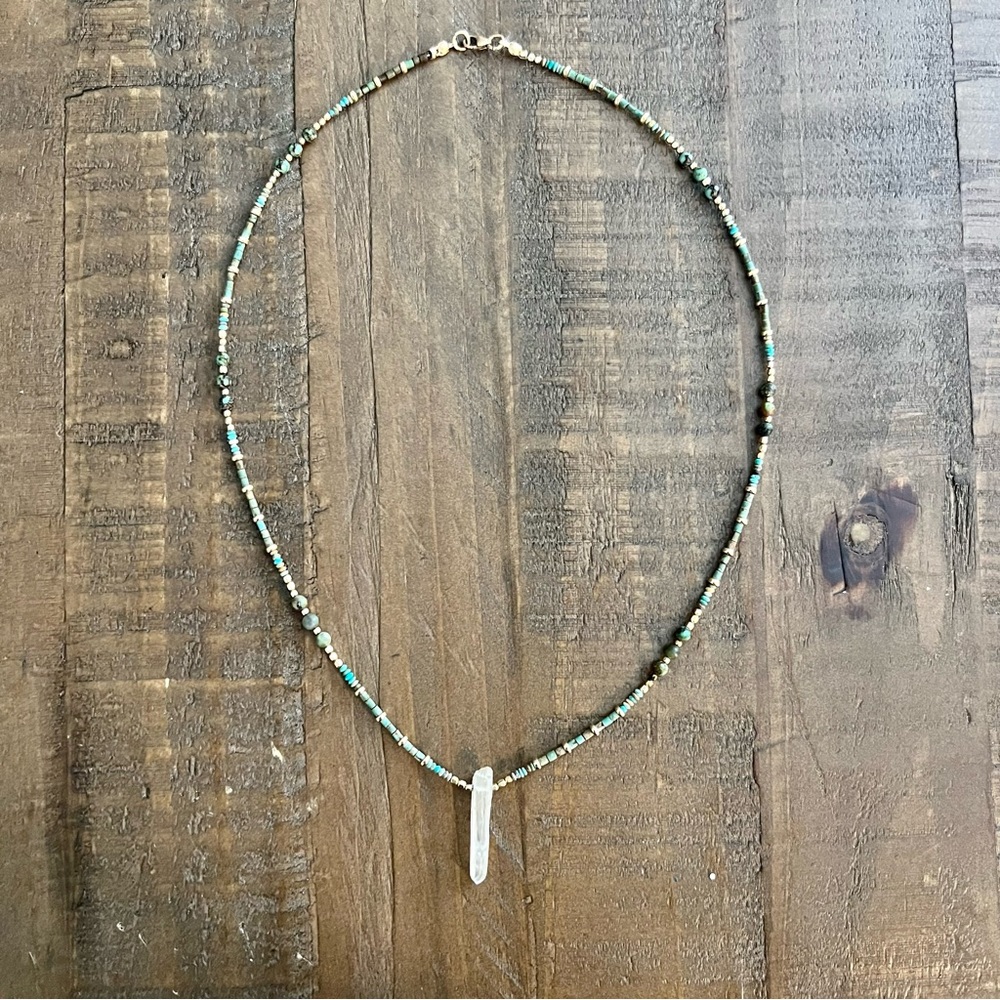 Turquoise crystal necklace
